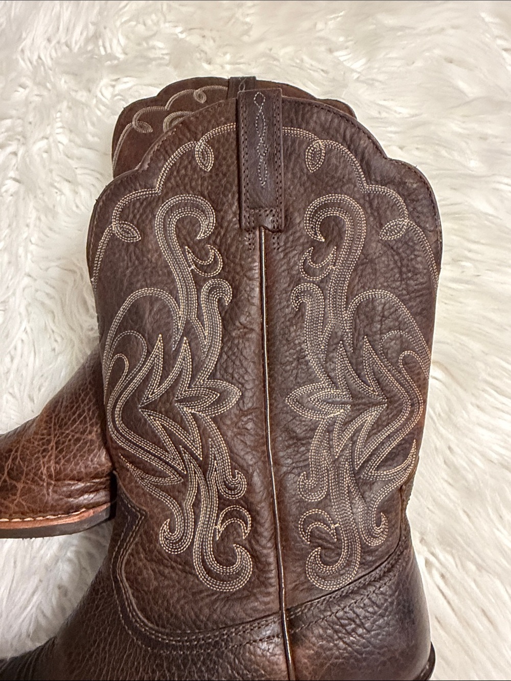 Ariat Brown Leather Western Boot Interior Detail size 8.5 BNWOT - Picture 10 of 12